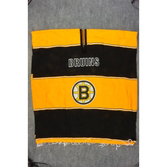 Boston Bruins NHL Black Gold Fleece Throw Blanket Poncho Shawl Pullover - Picture 1 of 5